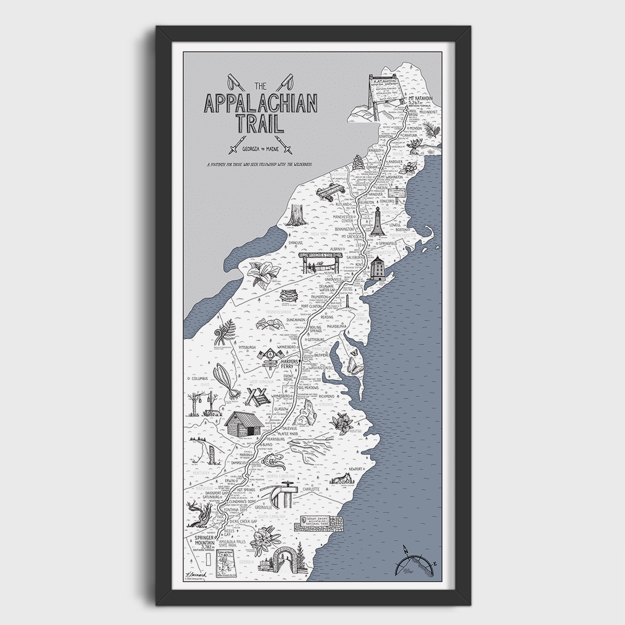 Printable Appalachian Trail Map Preserves W/Hiking Trails — Arc Of