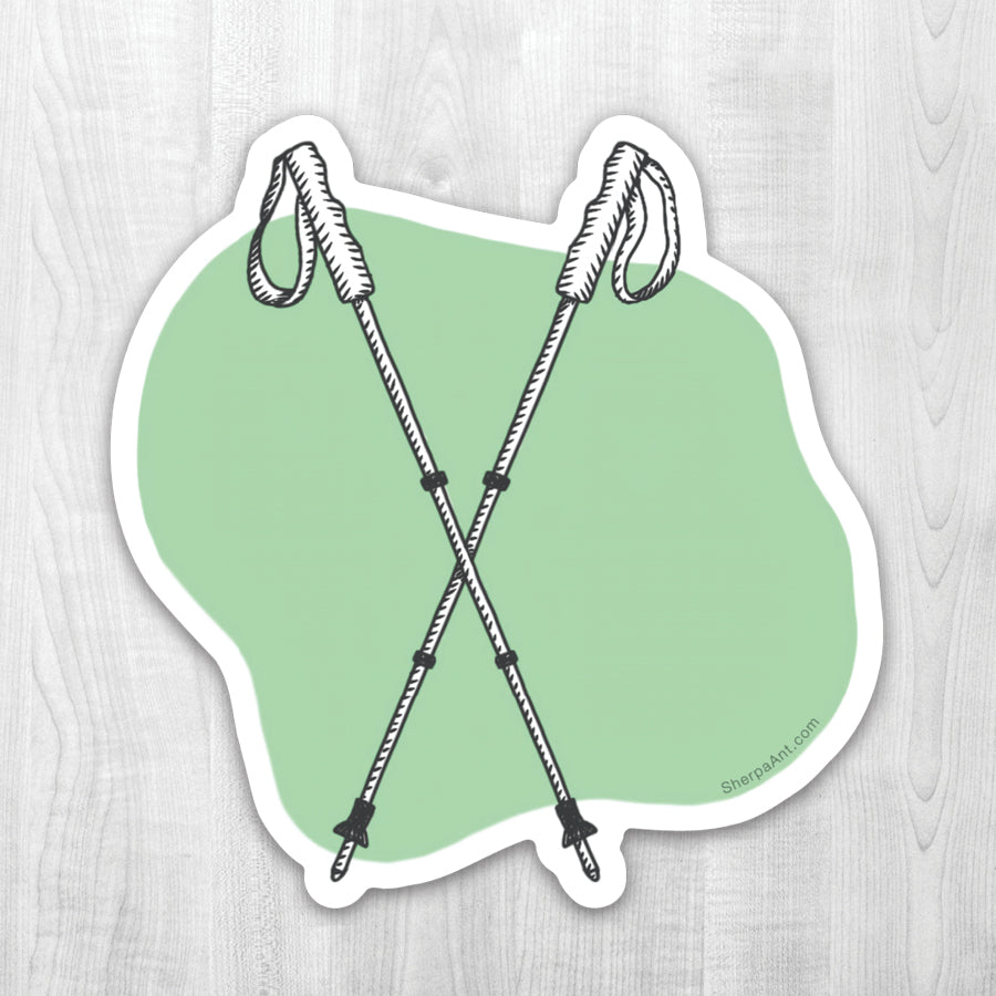 Spring Poles Sticker Hiking Poles (color) Sticker – Sherpa Ant